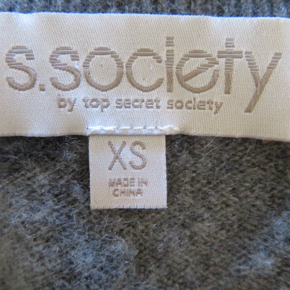 T.S. SOCIETY GREY AND BLUE ZEBRA PRINT SWEATER XS* - Picture 6 of 6